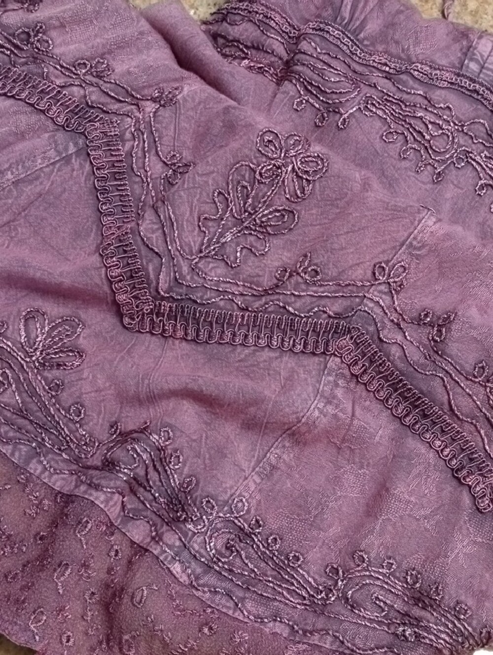 Sakkas Lavender-Purple Sundress w/Embroidery Detailing. Size S/M - Picture 13 of 14